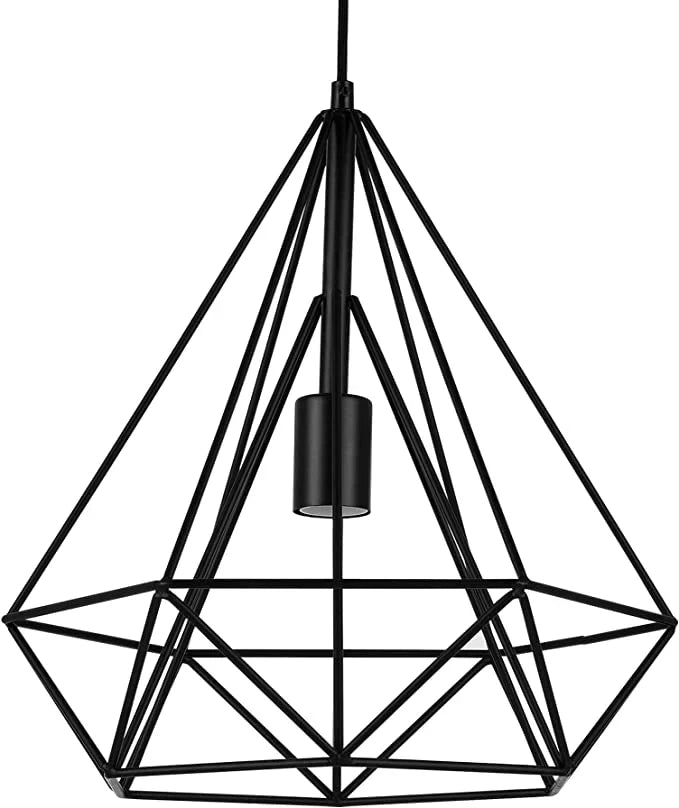 Sparkling Diamond Drop Pendant Lamp with vintage edison bulb