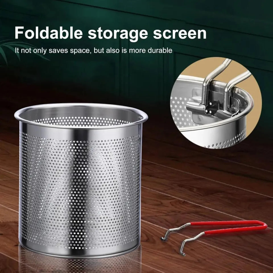 Deep Fryer Pot with Basket 304 Stainless Steel Mini Deep Oil Fryer, 1200Ml