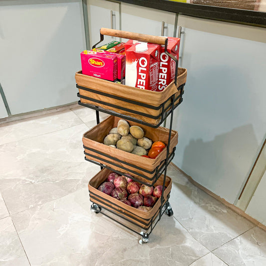 TrioStack Metal Rolling Cart by Matrix